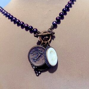 Extasia pearl and intaglio necklace